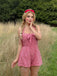 1950er Halter Gingham Plaids Bogen Romper