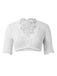Weiß 1950er Oktoberfest Solide V-Ausschnitt Blumen Spitze Crop Top
