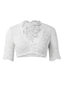 Weiß 1950er Oktoberfest Solide V-Ausschnitt Blumen Spitze Crop Top