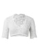 Weiß 1950er Oktoberfest Solide V-Ausschnitt Blumen Spitze Crop Top