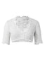 Weiß 1950er Oktoberfest Solide V-Ausschnitt Blumen Spitze Crop Top
