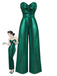Grün 1970er Geknotetes Hollow Glänzend Jumpsuit