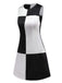 1960er Schwarz & Weiß Farbblock Kleid
