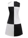 1960er Schwarz & Weiß Farbblock Kleid