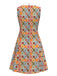 Orange 1960er Gänseblümchen Peter Pan Kragen Kleid