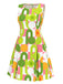 Grün 1960er Geometrischer Rundhals Shift Kleid