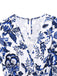 Blau 1950er Blau-Weiß-Porzellan Blumen Gürtel Romper