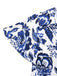 Blau 1950er Blau-Weiß-Porzellan Blumen Gürtel Romper