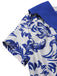 [Vorverkauf] Blau 1940er Blattumriss Revers Krawattenhals Kleid