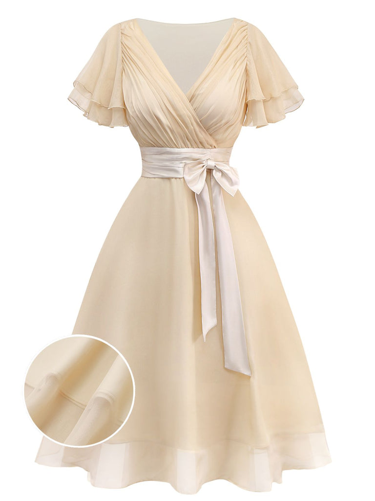 [Vorverkauf] Sekt 1950er Satin Tüll Cocktail Kleid