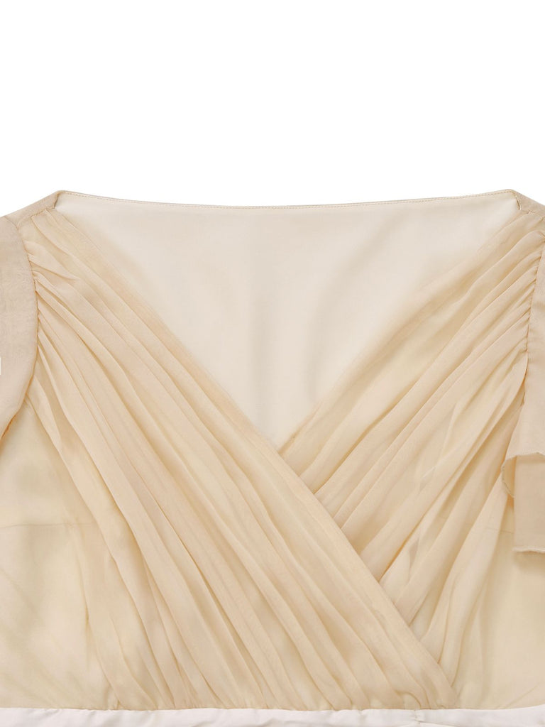 [Vorverkauf] Sekt 1950er Satin Tüll Cocktail Kleid