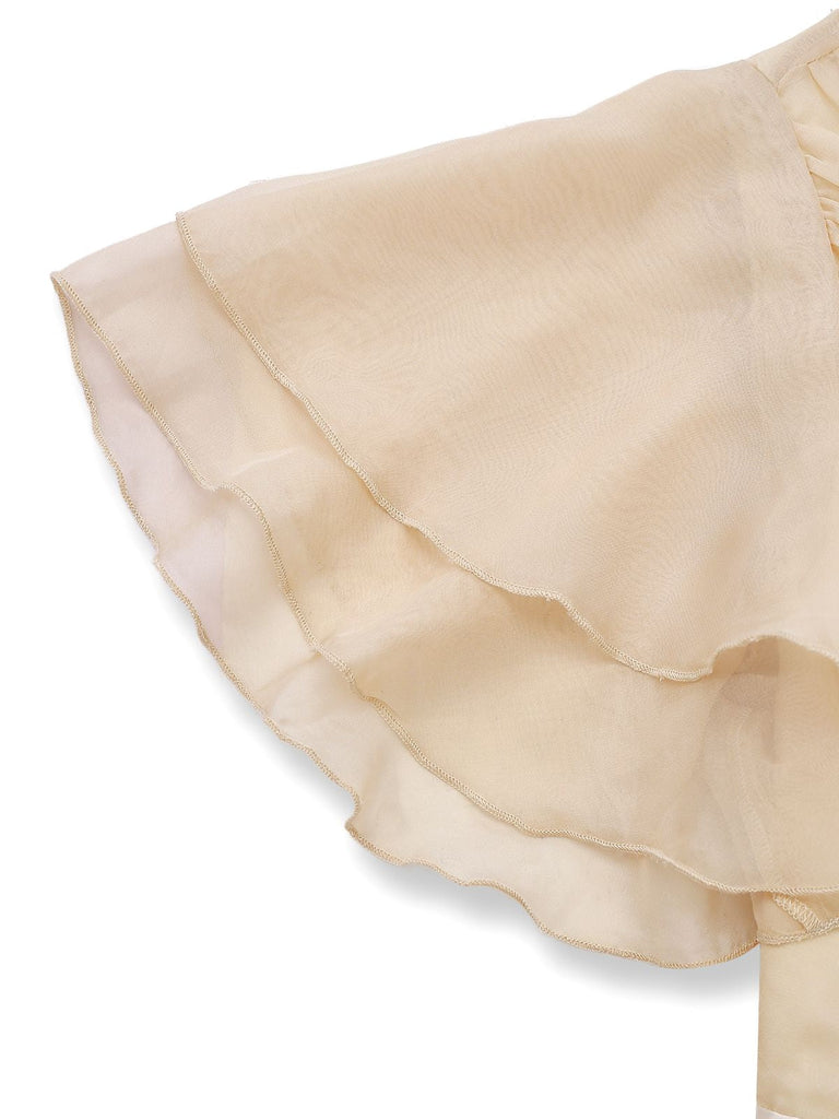 [Vorverkauf] Sekt 1950er Satin Tüll Cocktail Kleid