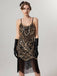 1920er Spaghetti Träger Pailletten Quaste Flapper Kleid