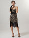 1920er Spaghetti Träger Pailletten Quaste Flapper Kleid