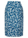 [Vorverkauf] Blau 1960er Gänseblümchen Chiffon Gerüschtes Bleistift Rock