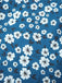 [Vorverkauf] Blau 1960er Gänseblümchen Chiffon Gerüschtes Bleistift Rock