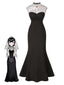 [Vorverkauf] Schwarz 1970er Spinnennetz Gem Hotel Transylvania Kleid