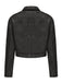 1950er Solide Revers Leder Langarm Jacke