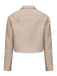 1950er Solide Revers Leder Langarm Jacke