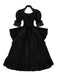 Rot 1950er Palaststil Ausgeschnitten Hals Spitze Patchwork Kleid