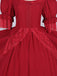 Rot 1950er Palaststil Ausgeschnitten Hals Spitze Patchwork Kleid