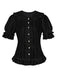 1950er Solide Peter-Pan-Kragen Lolita Spitze Rüschen Bluse