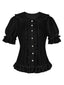1950er Solide Peter-Pan-Kragen Lolita Spitze Rüschen Bluse