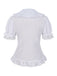 1950er Solide Peter-Pan-Kragen Lolita Spitze Rüschen Bluse