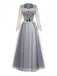 Grau 1930er Halloween Geisterbraut Netz Kleid