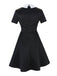 Schwarz & Weiß 1940er Halloween Wednesday Hemdkragen Kleid