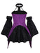 2PCS Lila 1980er Gothic Kreuz Hexe Top & Rock