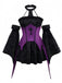 2PCS Lila 1980er Gothic Kreuz Hexe Top & Rock
