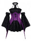 2PCS Lila 1980er Gothic Kreuz Hexe Top & Rock