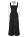 [Vorverkauf] Schwarz & Weiß 1930er Bogen Rüschen Kragen Jumpsuit