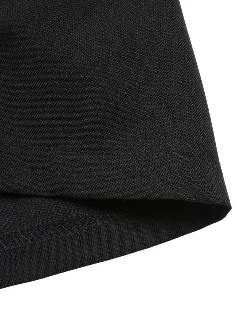 [Vorverkauf] Schwarz & Weiß 1930er Bogen Rüschen Kragen Jumpsuit