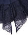 [Vorverkauf] Blau 1920er Spitze Patchwork Strassstein Kleid