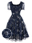 [Vorverkauf] Blau 1950er Stern Pailletten Netz Rüschen Prinzessin Kleid