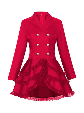 1950er Revers Zweireihig Geschichtet Gerockt Jacke