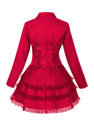 1950er Revers Zweireihig Geschichtet Gerockt Jacke