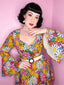 [Vorverkauf] 1960er Ausgestellte Ärmel Bunt Kleine Blumen Kleid