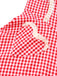 Rot 1960er Plaid Herz Tasche Halter Kleid