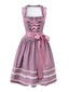 2PCS Lavendel 1950er Oktoberfest Dirndl Blumen Kleid & Spitze Schürze