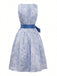 2PCS Blau 1950er Oktoberfest Dirndl Blumen Schnürung Kleid & Schürze