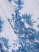 2PCS Blau 1950er Oktoberfest Dirndl Blumen Schnürung Kleid & Schürze