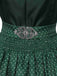 3PCS Grün 1950er Oktoberfest Dirndl Schlüsselloch Spitze Top & Kleid