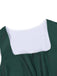 3PCS Grün 1950er Oktoberfest Dirndl Schlüsselloch Spitze Top & Kleid