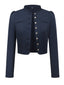 Schwarz 1950er Oktoberfest Stehkragen Langarm Jacke