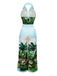 2PCS 1950er Tropisch Stil Halter Top & Hose