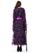 Dunkellila 1930er Stern & Mond Fledermausärmel Hexe Kleid Set