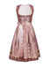 Rose 1950er Oktoberfest Dirndl Blumen Kleid & Besticktes Netz Schürze
